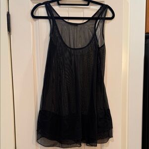 Sympli Black Sheer Sleeveless Top